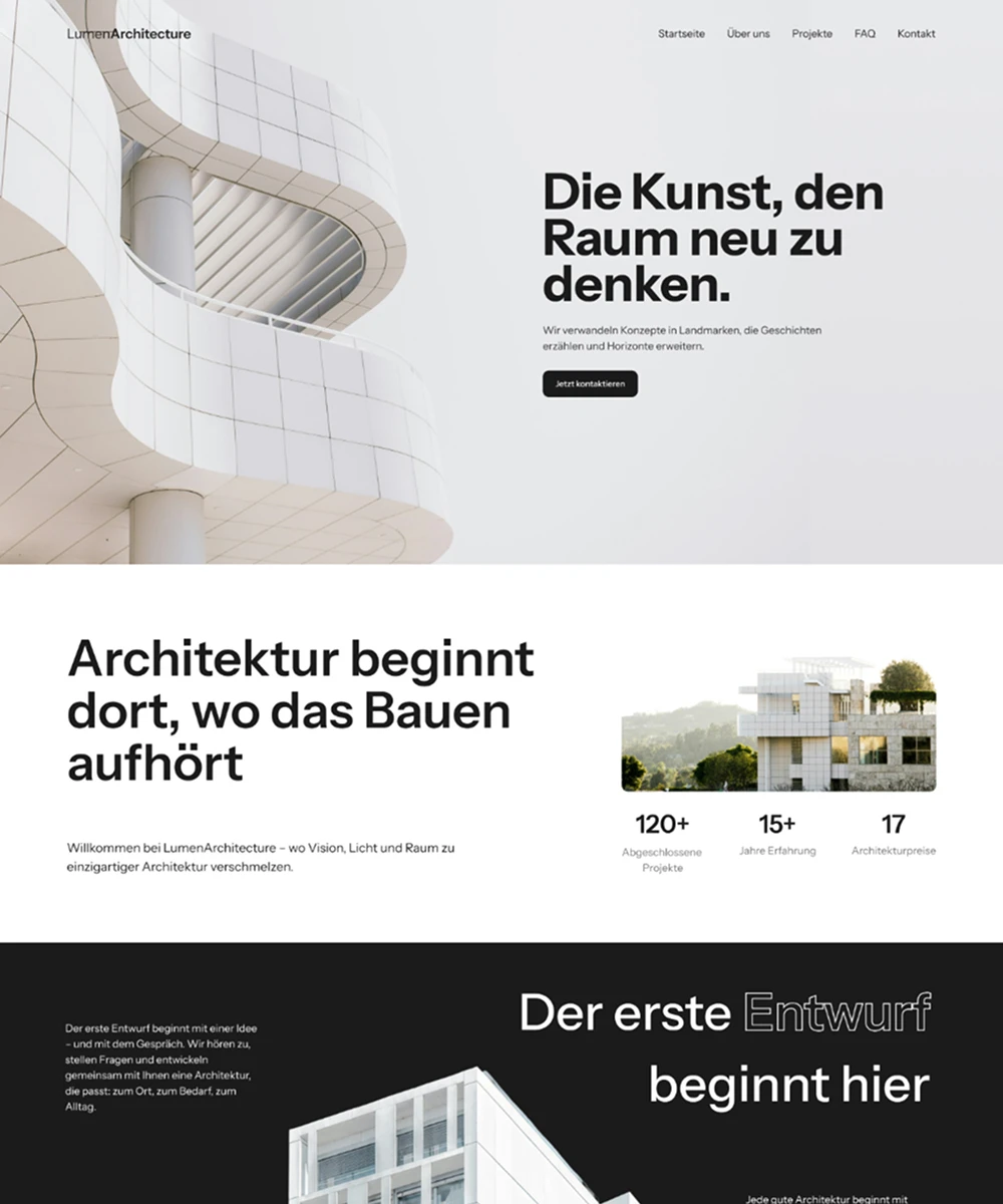 Bild der Webseite von Lumen Architecture